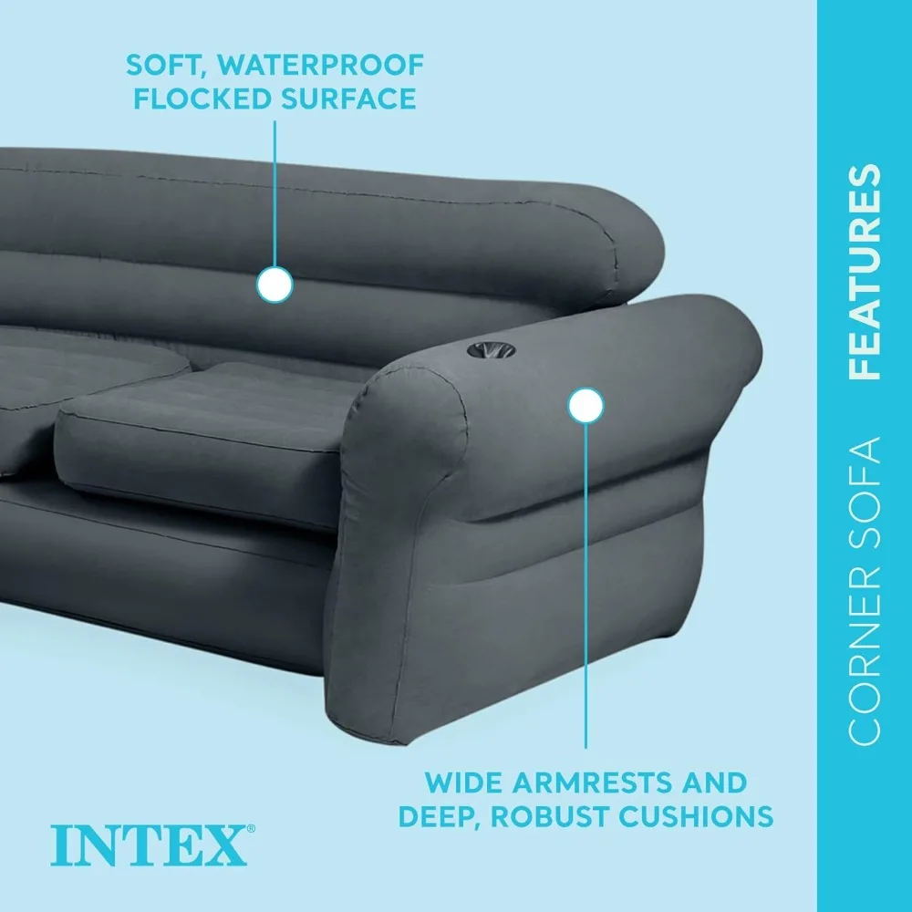 Inflatable L-Shaped Sofa, Air-Filled Corner Couch