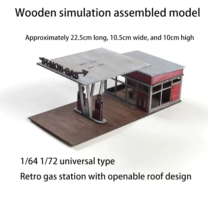 

Рыбацкая ручная работа 1:72/1:64 АЗС Архитектурная сцена Деревянная сборная модель Орнамент DIY Подарок ручной работы