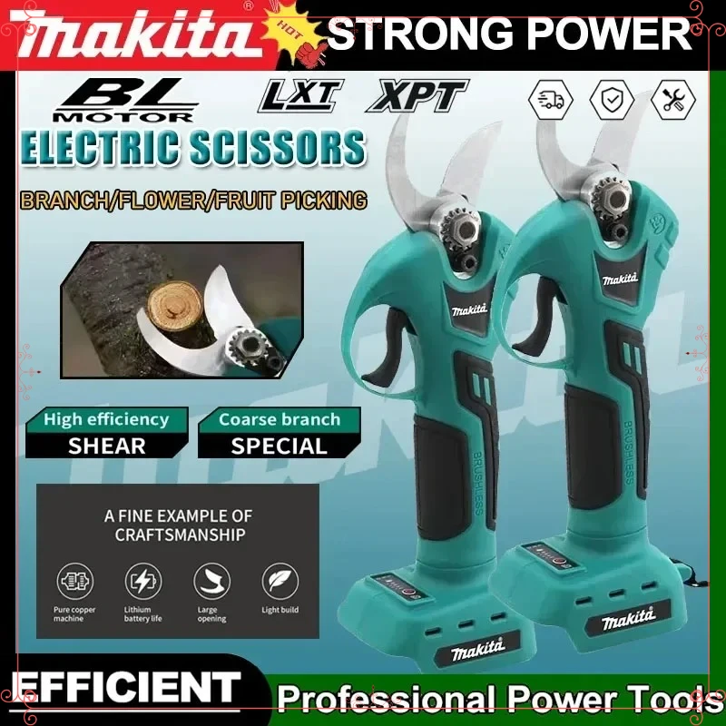 

Makita 18V Cordless Electric Pruning Shears Professional Electrician Scissors Cutter Wireless Garden Pruner Cutting Tool