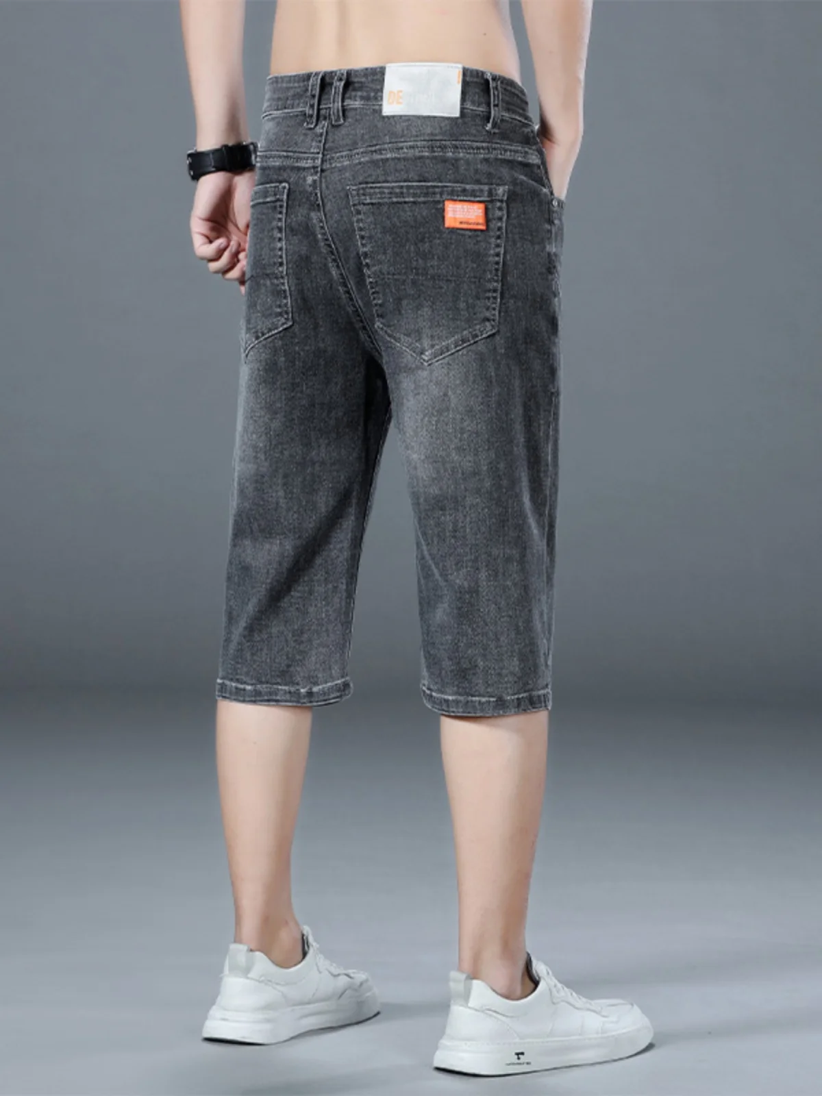 

Мужские летние тонкие джинсы прямого кроя Slim Fit в корейском стиле, повседневные, со средней посадкой, износостойкие, молодежная мода