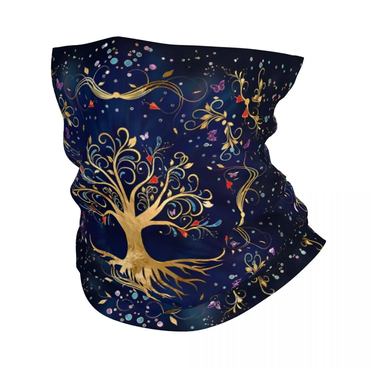 Colorful Tree Of Life Yggdrasil Photographic Headband Neck Warmer Men Ski Running Tube Scarf Medical Nurse Face Bandana Gaiter