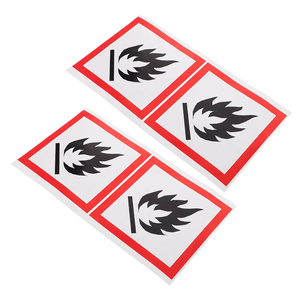 

4Pcs Flame Warning Sticker for Bins Heavy Duty Fire Safety Label Outdoor Garbage Can Decal for Enhanced Community Safety