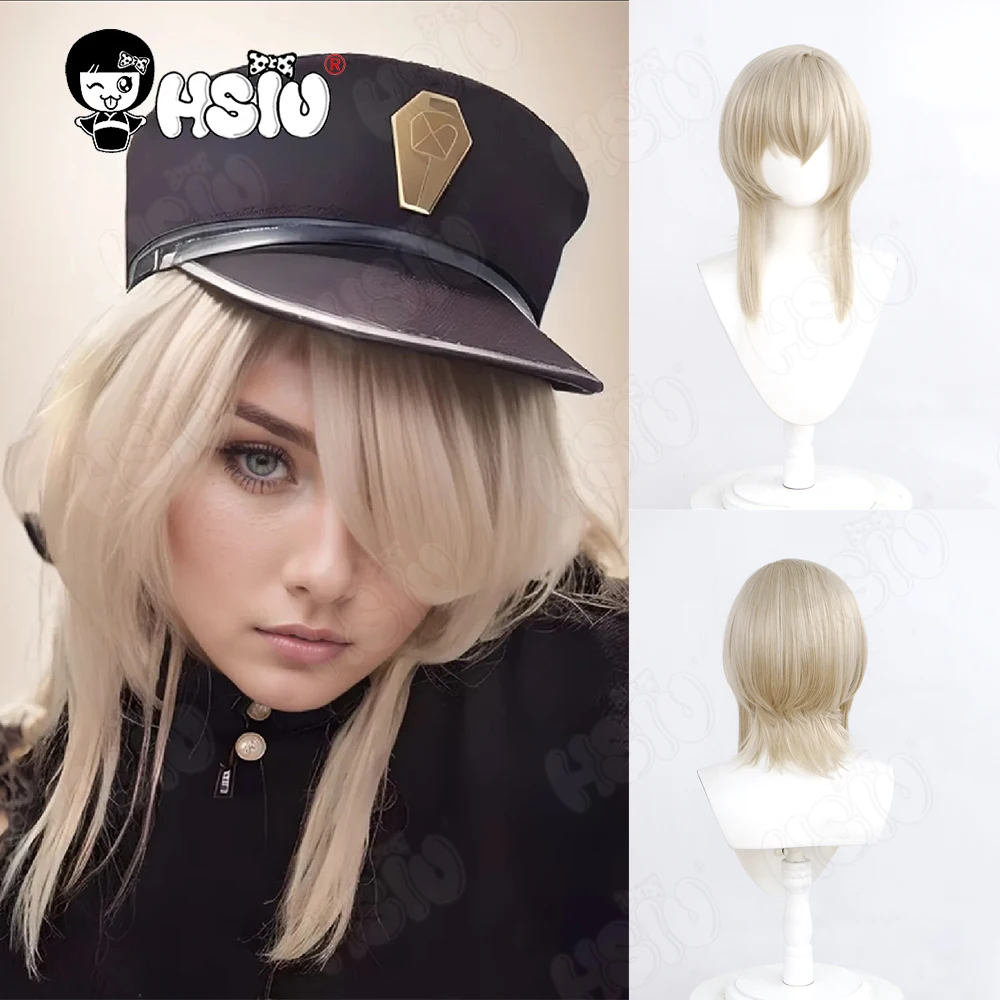 Asagiri Suou Cosplay Wig Fiber synthetic wig「HSIU 」LINEN GOLD short Wig+Wig cap Game Blue Archive Asagiri Suou cosplay Wig