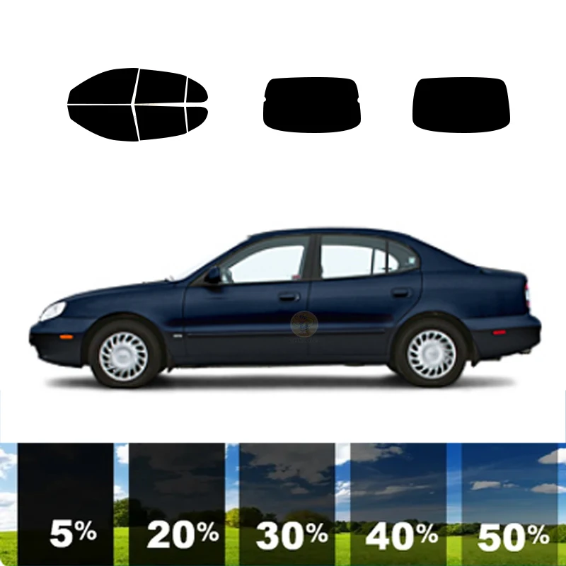 precut Removable Window Tint Film For Car 100% UVR 5%-70%VLT Heat Insulation Carbon ﻿For DAEWOO LEGANZA 4 DR COUPE 1998-2002