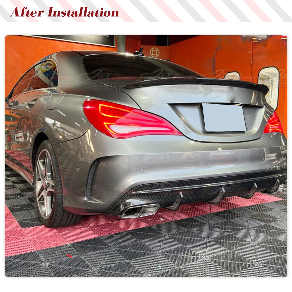 For Mercedes Benz CLA Class W117 C117 CLA45 AMG Sedan 2013-2018 Carbon Fiber Rear Boot Lip Car Rear Boot Lid Highkick Wing Lip