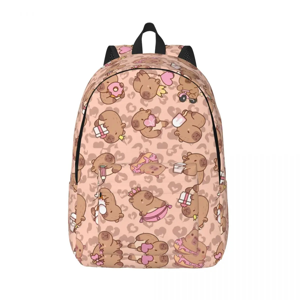 귀여운 카피바라 인쇄 배낭 캠핑 배낭 학생 미적 학교 가방 디자이너 큰 배낭
