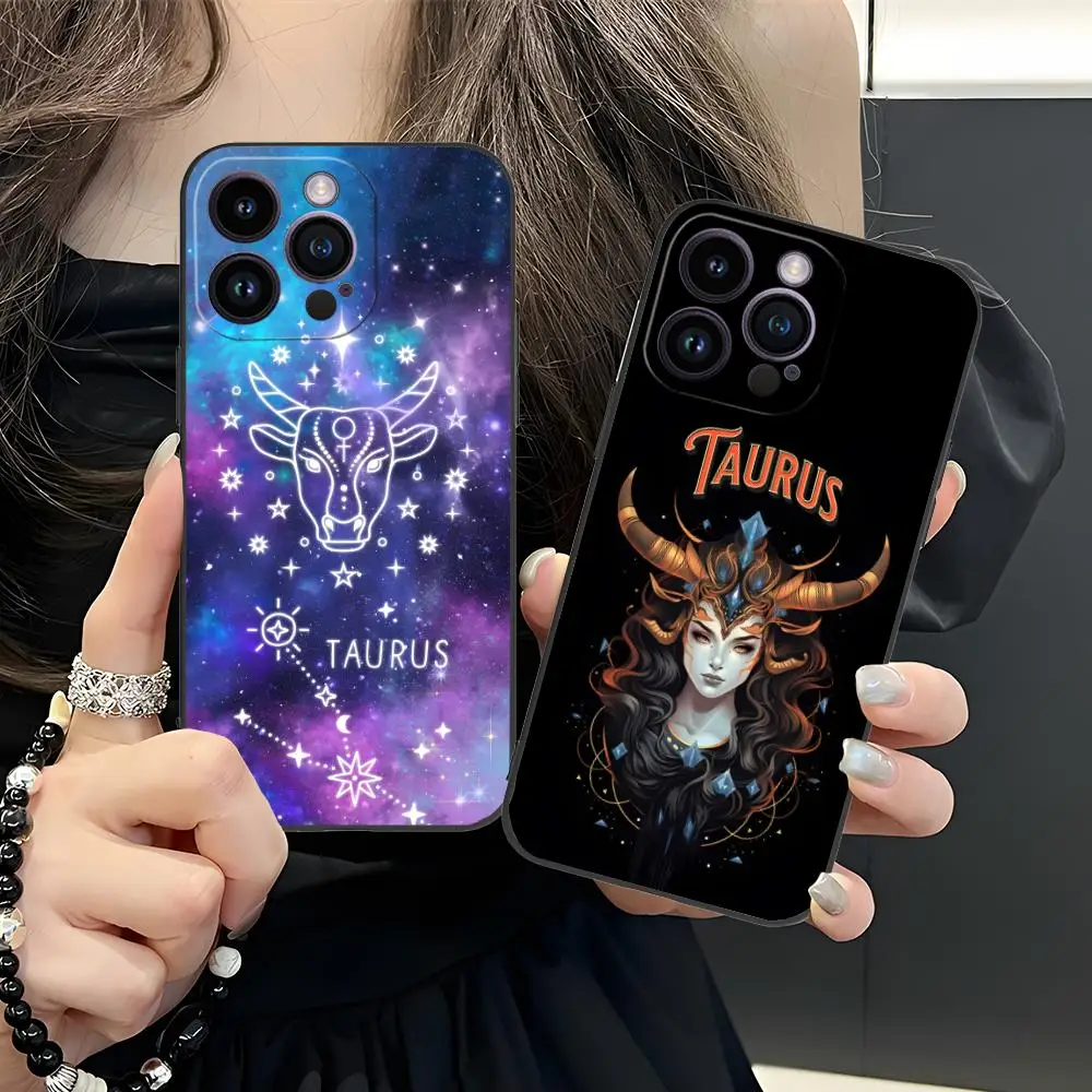 

Чехол для телефона со знаками зодиака Телец для iPhone 17, 16, 15, 14, 13, 12, 11 X XR XS 8 7 Pro Max Plus, мини-цветные защитные мобильные телефоны, довольно