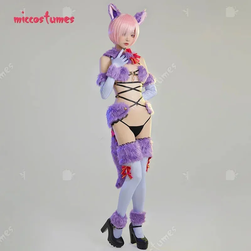 

25COSMiccostumes Women's Mash Kyrielight Catsuit Sexy Lingerie Set Cosplay Costume with Stockings and Gloves