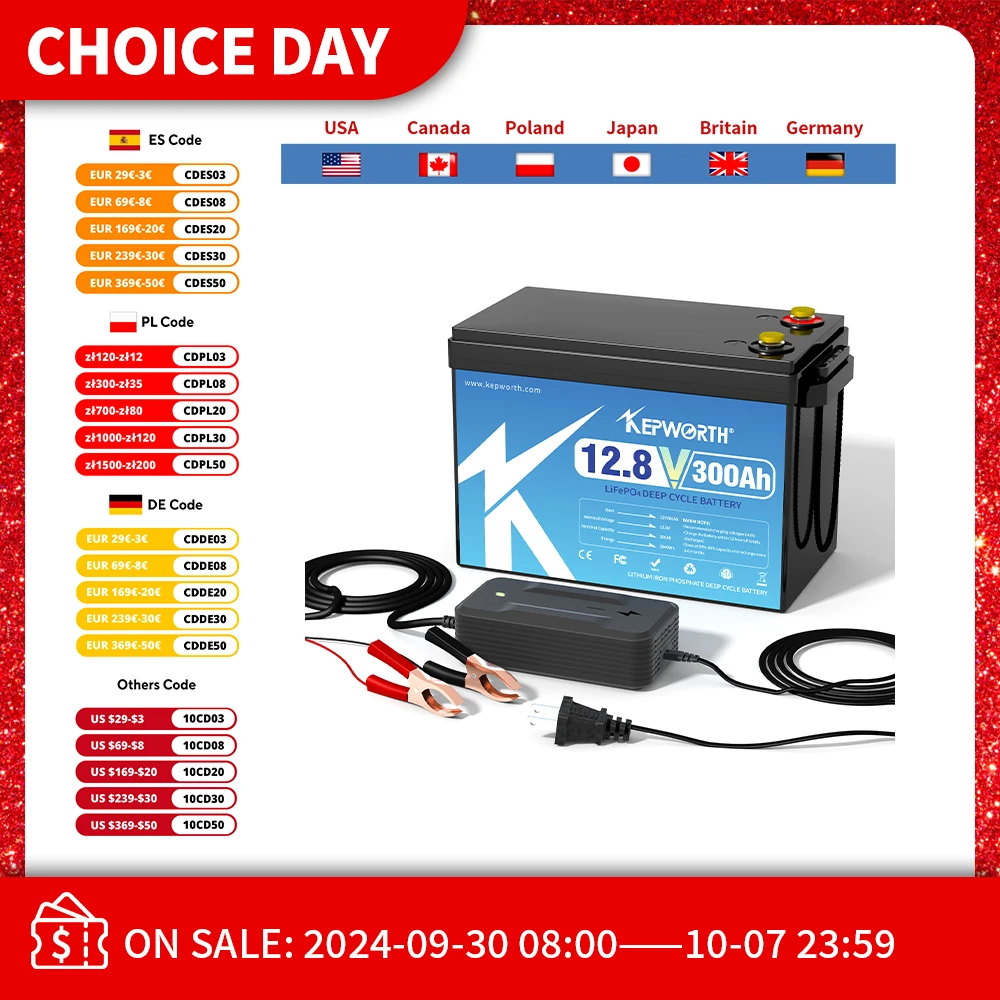 Kepworth 12V 300ah Lithium-Ijzerfosfaatbatterij Met Verbeterde Bms 6000 Cycli Voor Rv-Campers Golfkar Off-Road Off-Grid