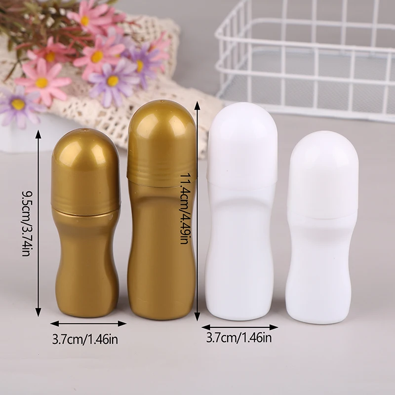 1PCS 30/50ml Empty Refillable Roll On Bottles Plastic Roller Bottle For Essential Oil Perfumes Leak-proof Cosmeitic Containers