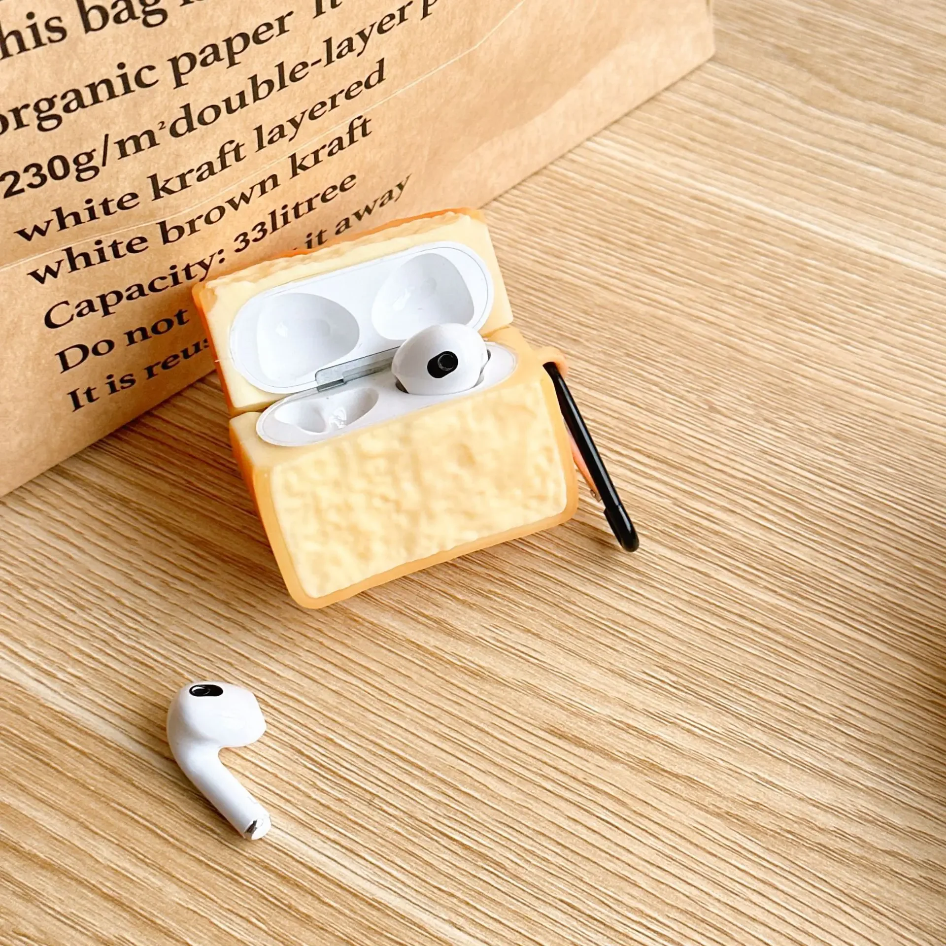 Funda de silicona con pan tostado para AirPods 4, Airpod 1, 2, 3 Pro Pro2, auriculares Bluetooth, caja de carga, funda protectora para auriculares