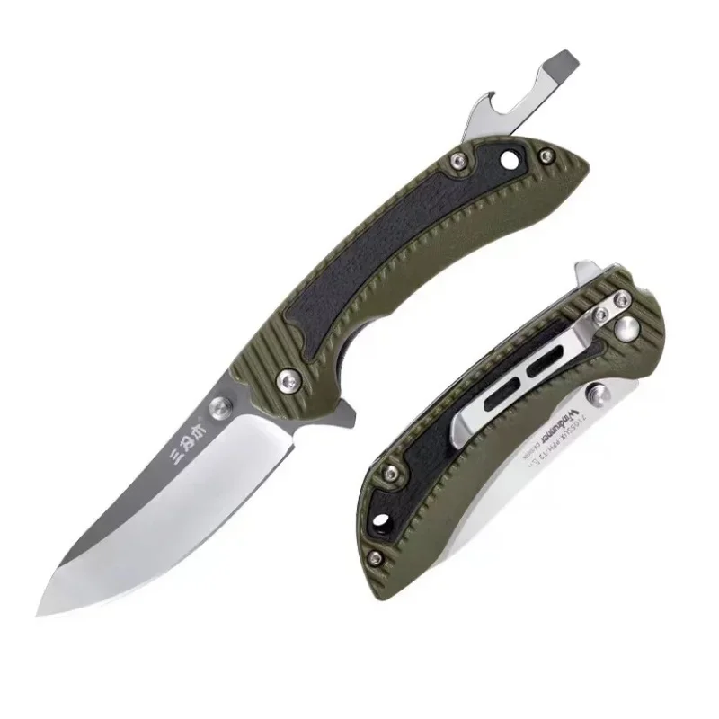 SANRENMU 7105 Multifunctional Folding Knife 12C27 Sandvik Steel Outdoor Hunting Camping Equipment Self-Defense Survival Tactics