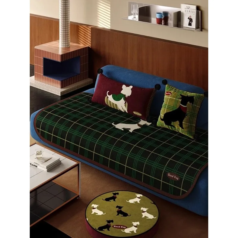 

Retro light luxury sofa seat cushion non-slip