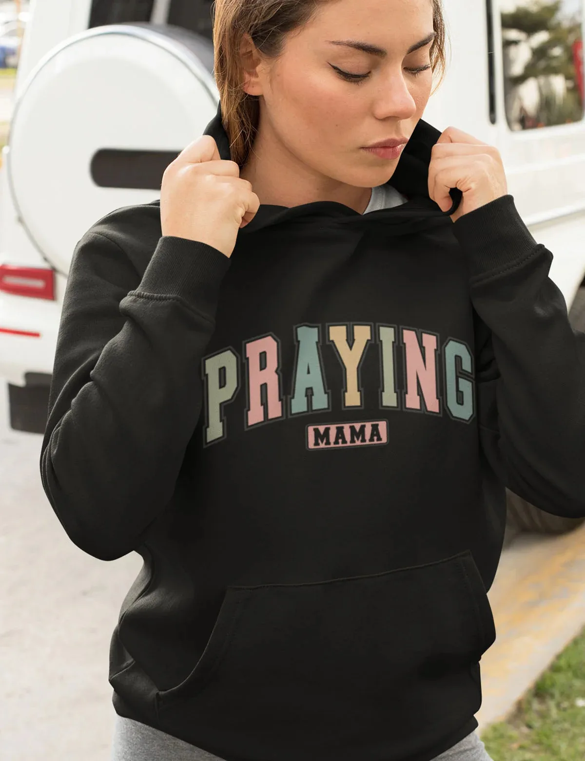 

Христианская толстовка с капюшоном Praying Mama, мужская и женская толстовка с капюшоном и длинными рукавами, пуловер, спортивная одежда, уличная женская одежда