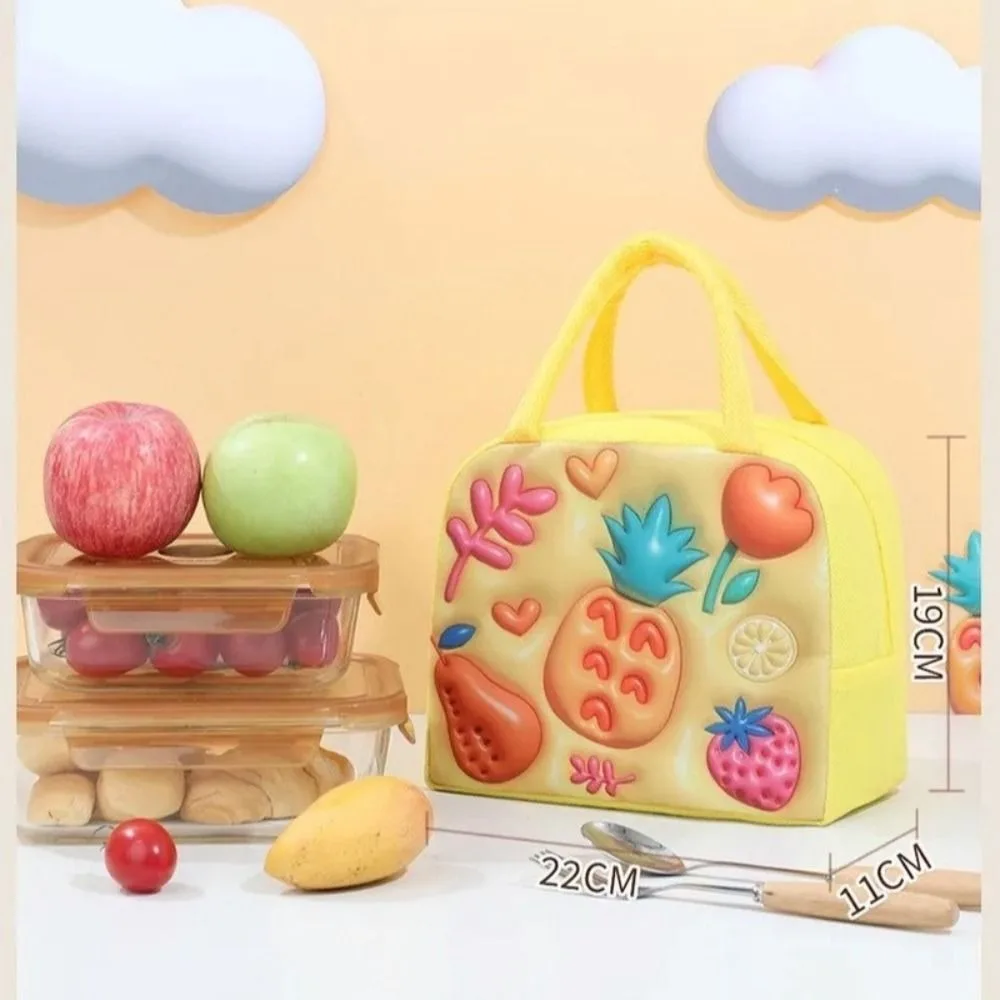 New 3D Children's Lunch Box Bag Cartoon Thickened Thermal Insulation Bag Aluminum Foil Cool Storage Fresh Storage Bag For Kids