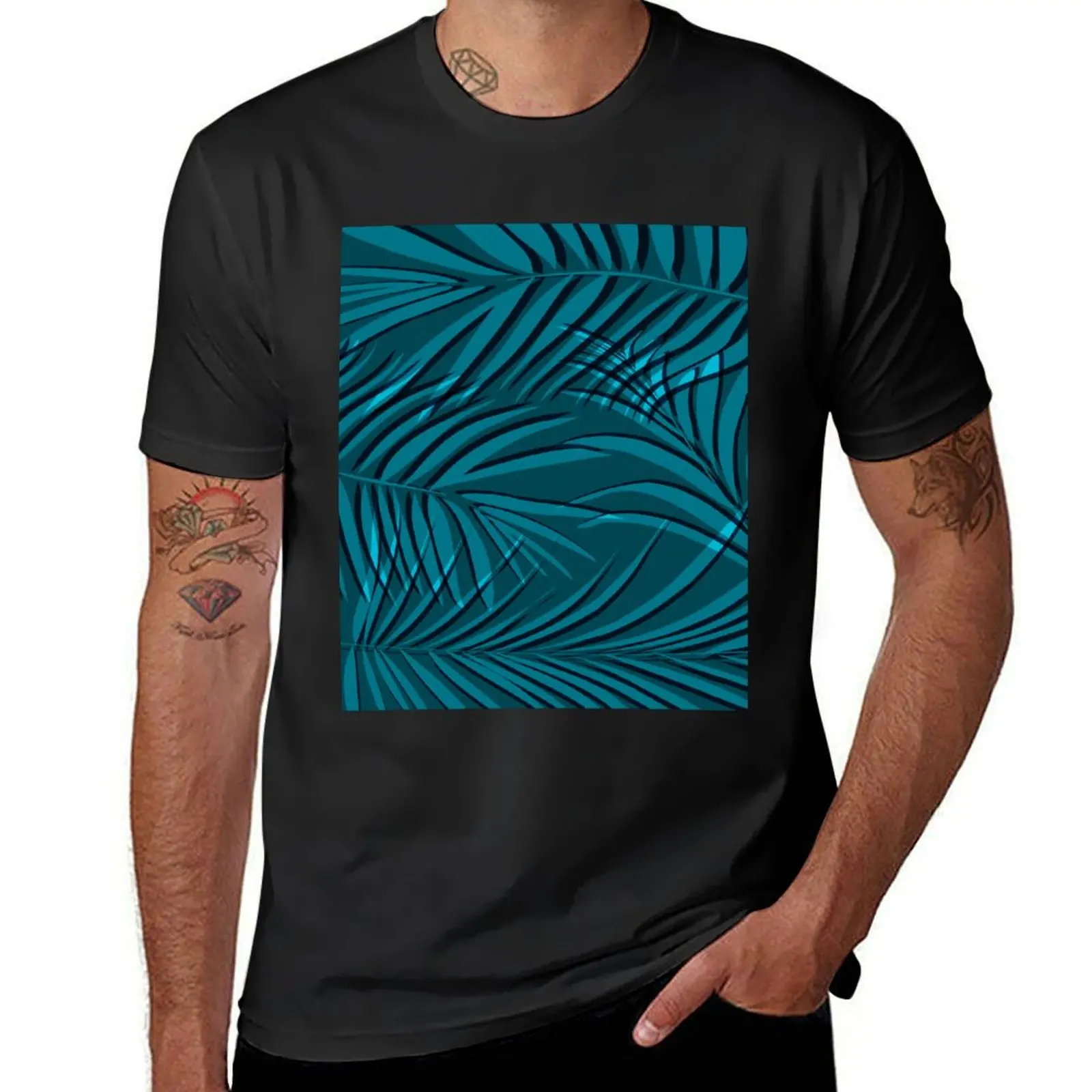 

Palm leaf turquoise T-Shirt sublime custom t shirt sweat luxury clothes men