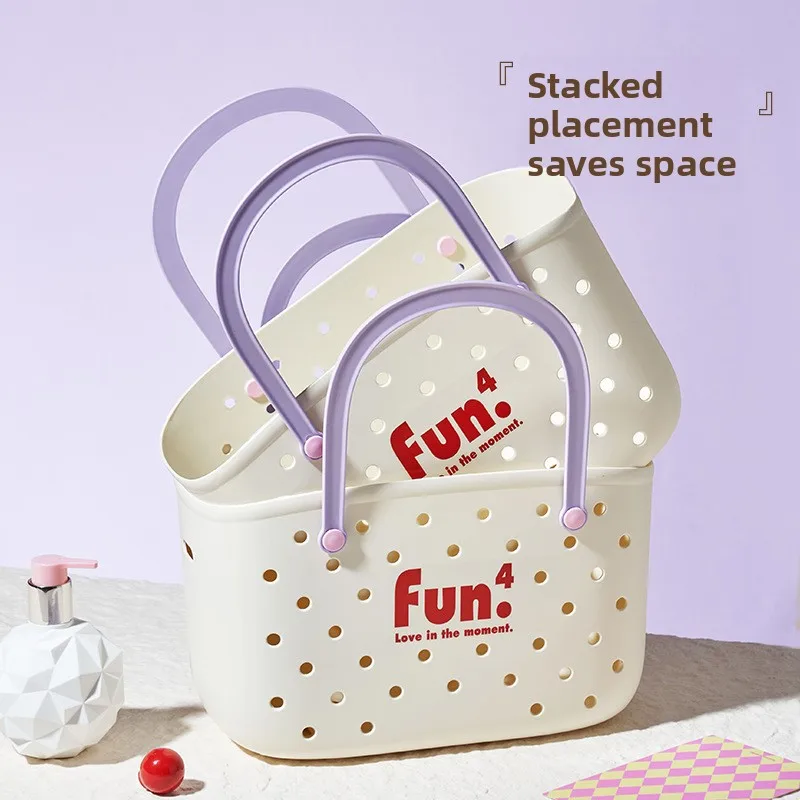 

Bathroom storage basket, large-capacity portable shower basket, bathroom and dormitory washing and draining basket