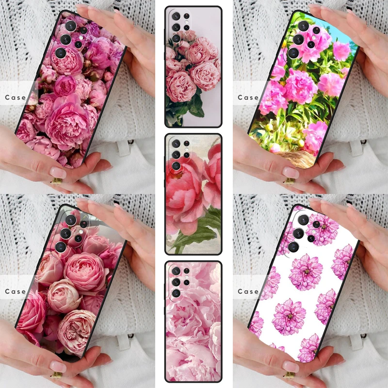Peonies Beautiful Flower TPU Phone Case for Samsung Galaxy S26 S25 S24 S23 S22 S21 S20 Note10 Plus FE Ultra Cover