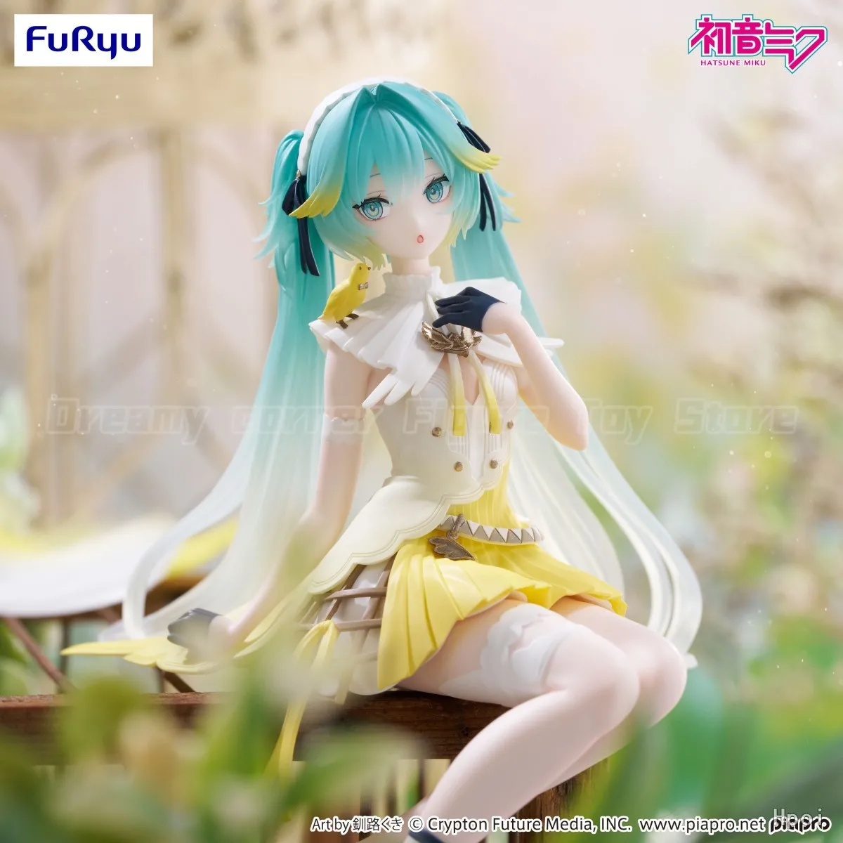 【在庫あり】h14cm-furyu-ヌードルストッパー-フィギュア-ピアプロキャラクター-初音ミク-カナリアver-アニメフィギュア