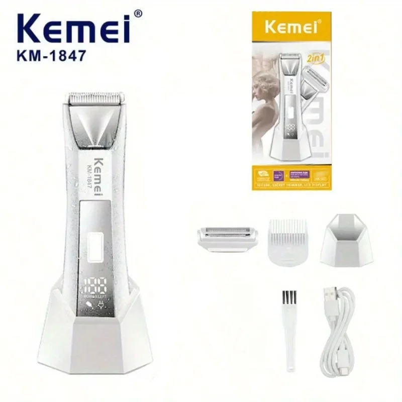 EllMEI KM-1847 Professionnel Tondeuses À Cheveux Tondeuse USB Rechargeable Sans Fil Électrique Aine Tondeuse À Cheveux