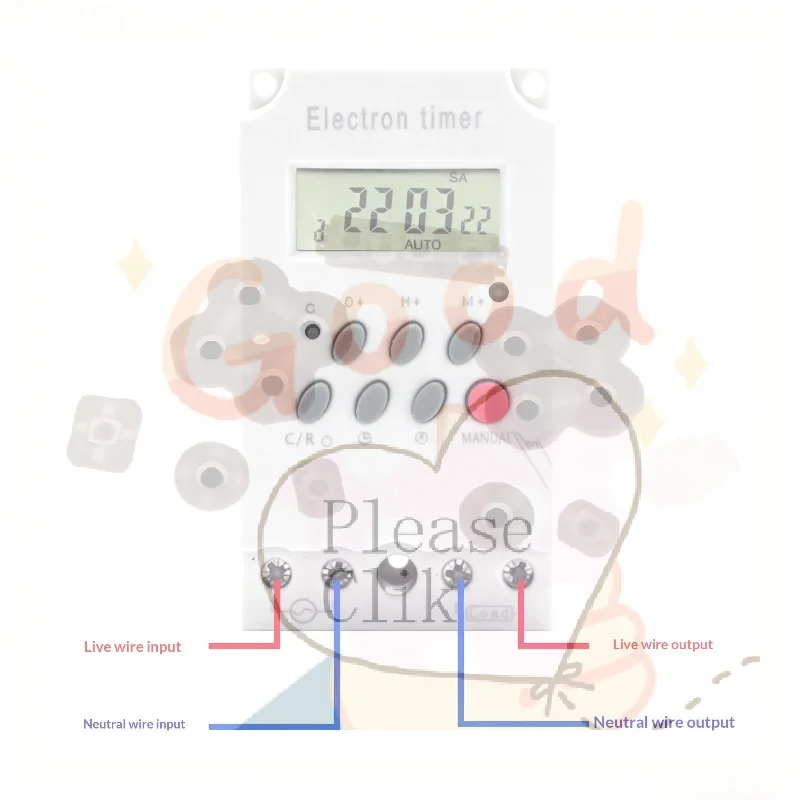 【HG】16 ON/OFF 220V 30A Second Setting Digital Timer Switch 24hr 7 Days Weekly Programmable Time Relay Voltage Output
