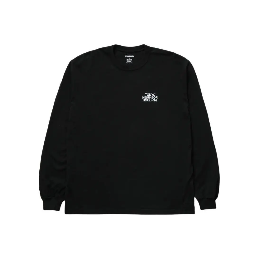 NEIGHBORHOOD NBHD Crew Neck Drop‑Shoulder Long‑Sleeve T‑Shirt Loose Versatile Unisex Casual Daily Tops
