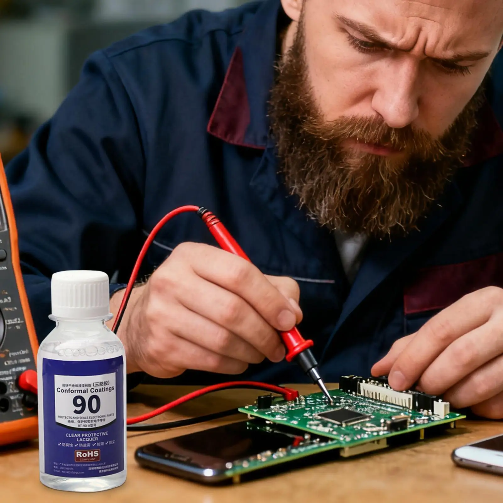 100ml PCB Board Paint Quick-dry Clear Circuit Board Potting Sealant with Brush Electronic Circuit Board Repair Insulating Paint