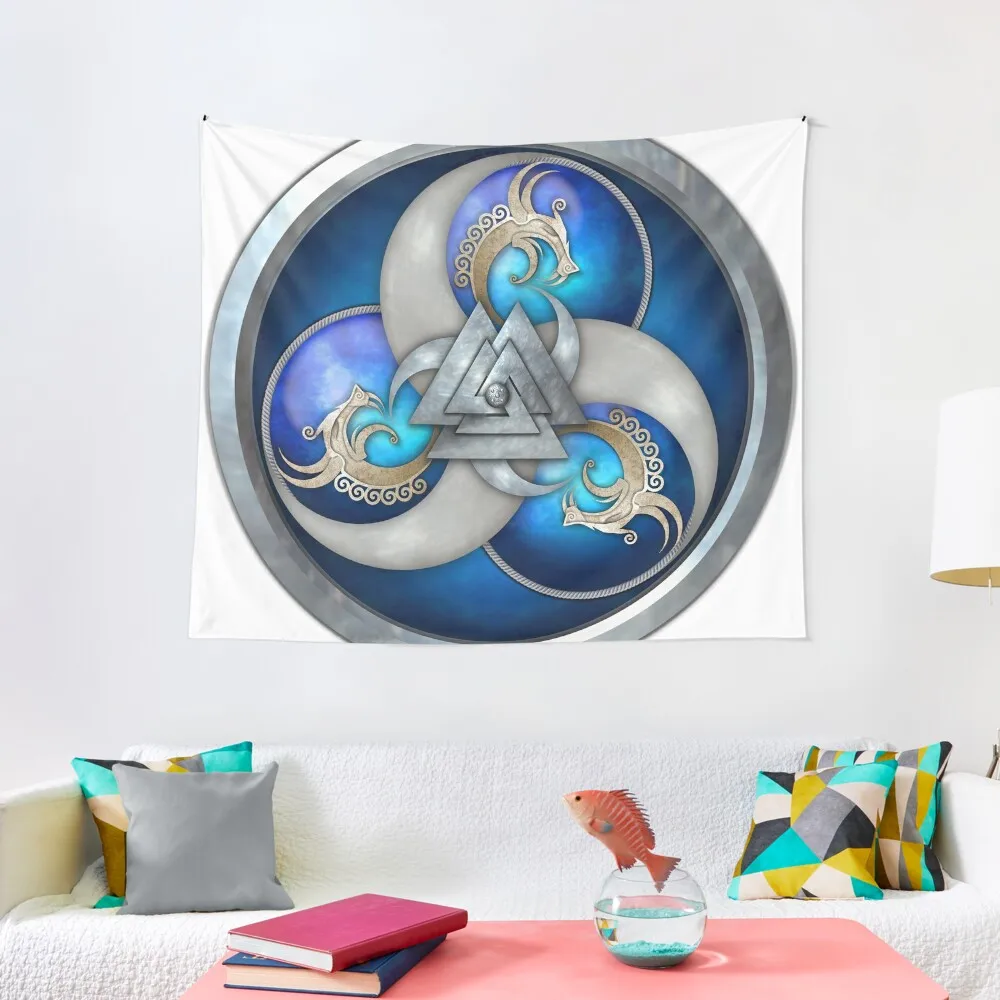

Blue Triple Norse Dragons Shield Tapestry Wall Decoration Wall Decorations Wallpapers Home Decor Tapestry
