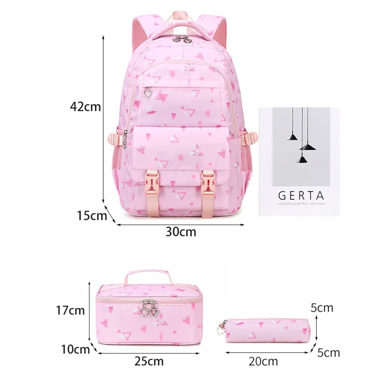 3 pz/set borsa da scuola per ragazze bambini zaino per studenti zainetto scuola per adolescenti bambino con scatola per il pranzo astuccio per bambini borsa per libri