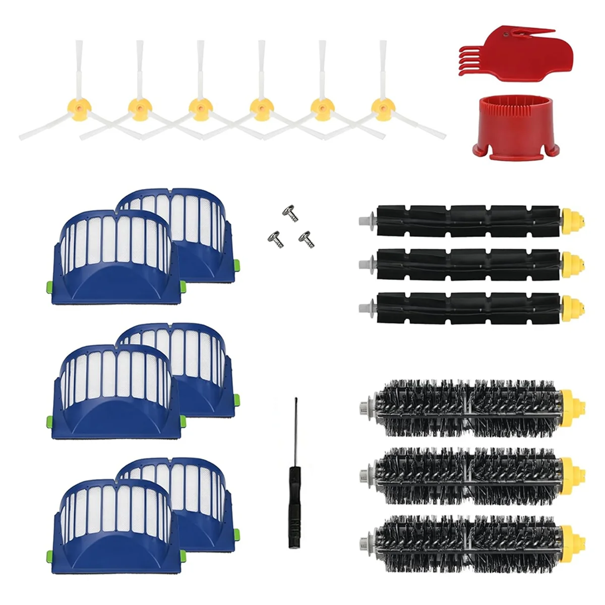 Replacement Accessories Kit for IRobot Roomba 600 Series 694 675 & 500 Series 595 585 564 Robot- Filter,Side Brush