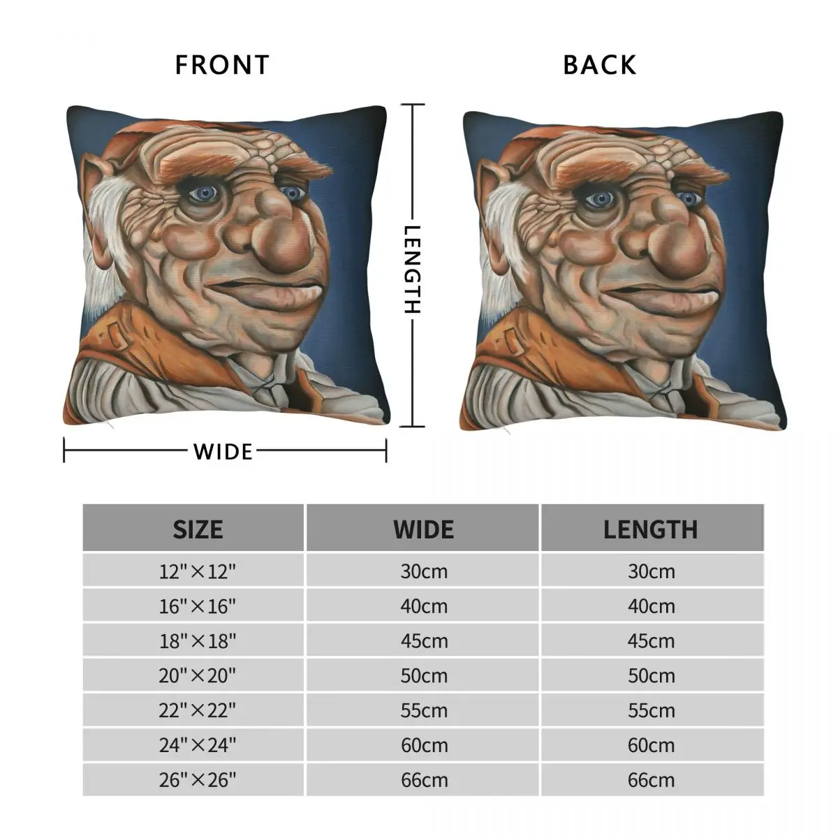 Hoggle Oil Painting Square Pillowcase Polyester Linen Velvet Pattern Zip Decor Pillow Case Room Cushion Case 18