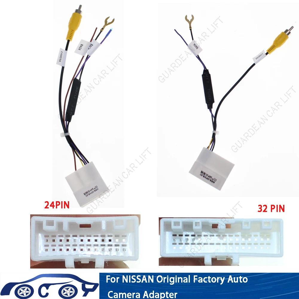 Cable adaptador de video de salida de cámara de coche, 5 uds., 32 pines, 24 pines, para Nissan, original de fábrica, salida de video para cámara de marcha atrás.