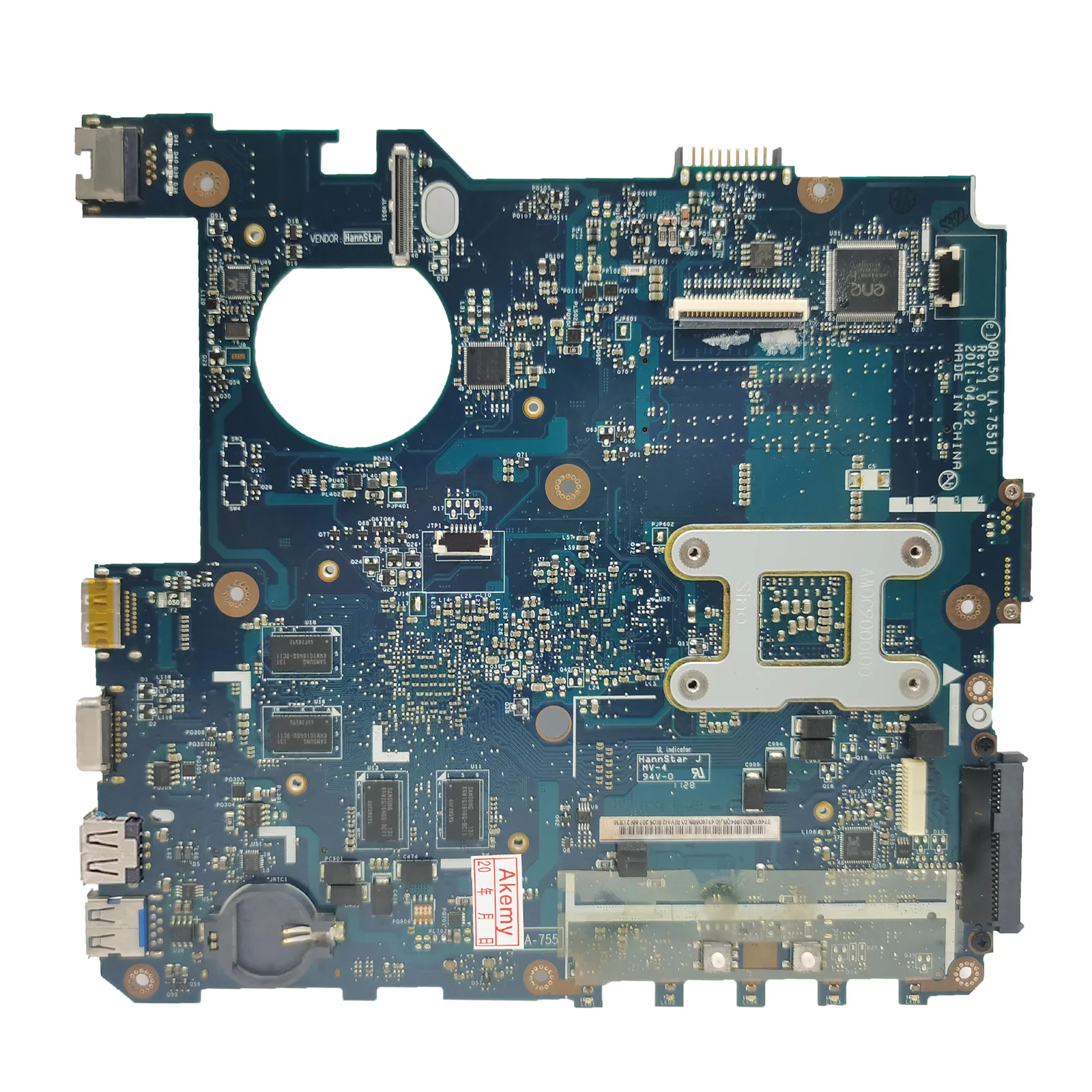 Imagem -02 - Placa-mãe Akemy K43tk para Asus K43ta La7551p X43t K43t K43ta Laptop 100 Testado Trabalhando