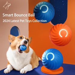 Juguete de pelota inteligente para perros, bolas de rebote interactivas para cachorros, juguetes brillantes geométricos, diseño inteligente que se mueve y está enfadado con masticar