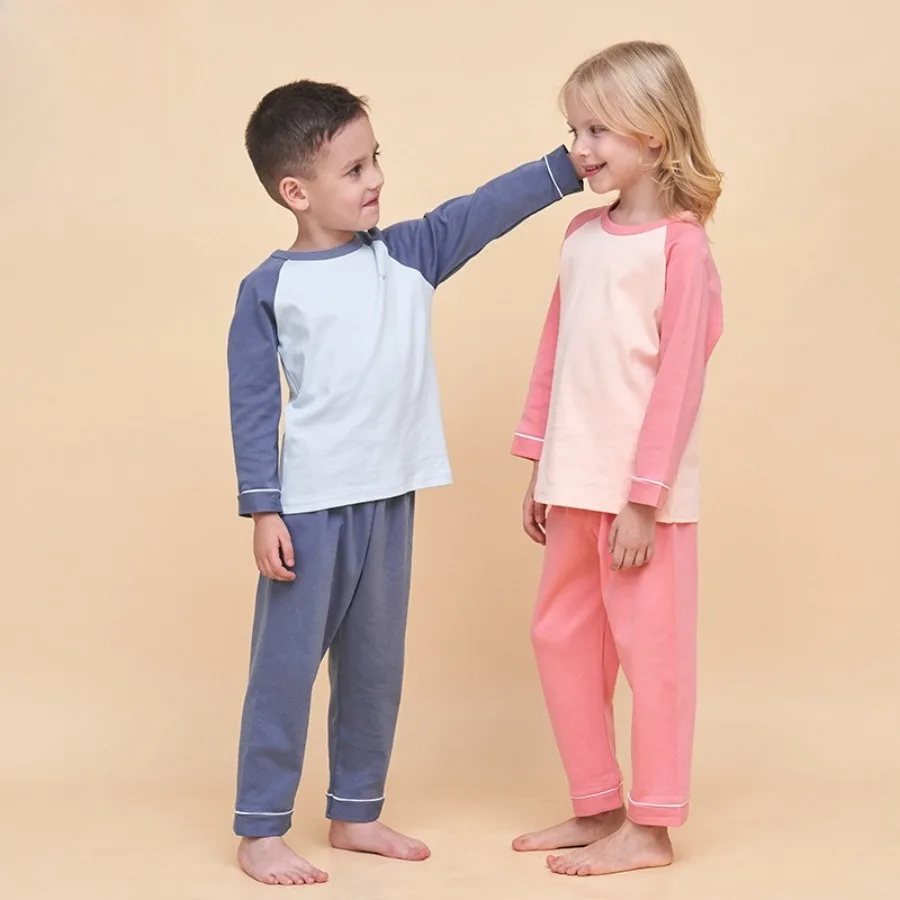 

Boys Sleepwear Set Long Sleeved Pijamas Pants Girls Casual Home Wear Boys' Cotton Nighty Nightgown