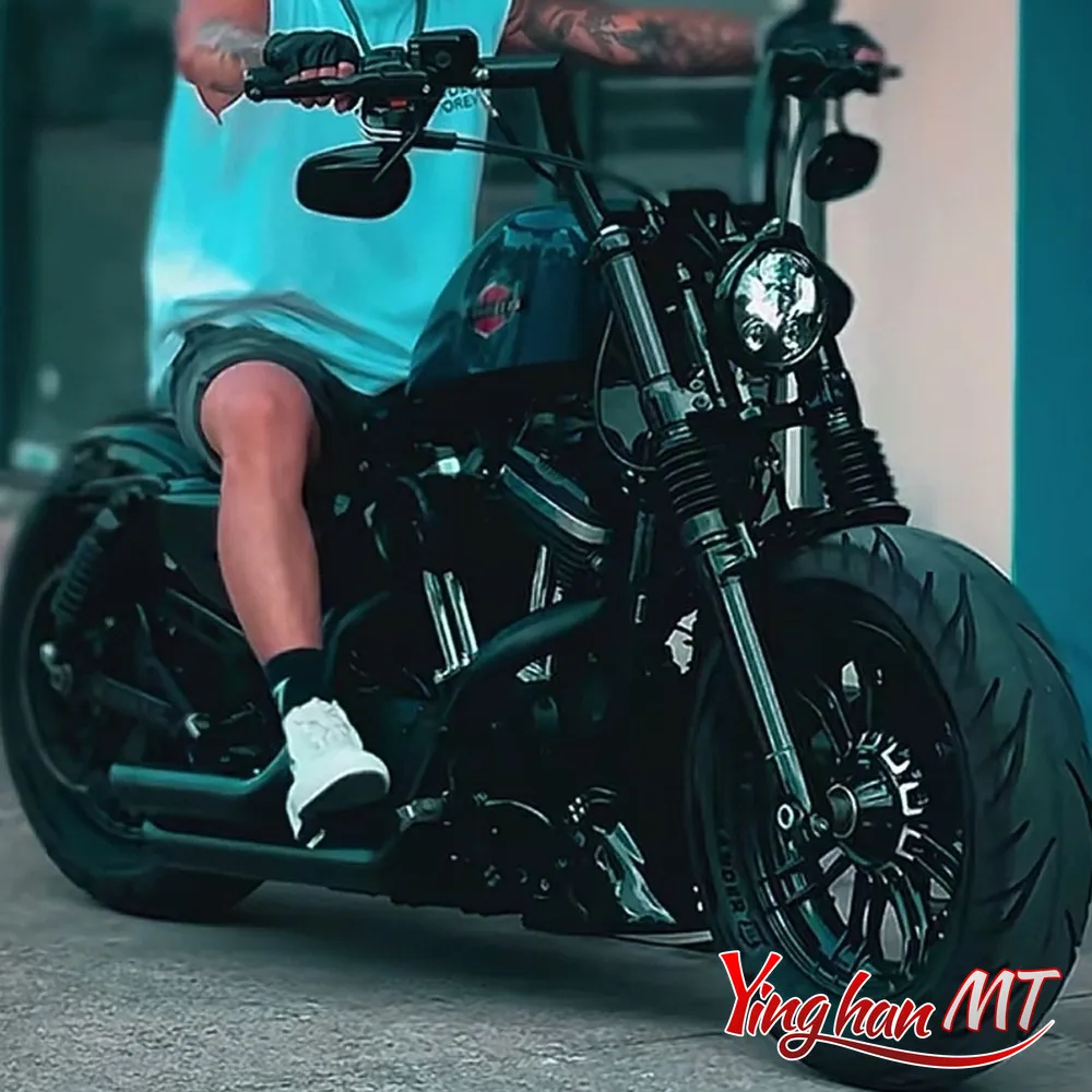 

back bending 8"10" Bar Handlebars 1.5 inches For Harley Softail Slim Blackline Sportster Forty Eight XL883 Dyna Street BOB 84-24