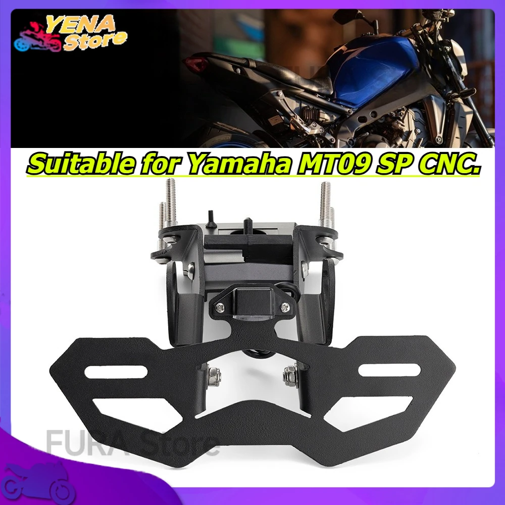 

Motorcycle rear fairing muffler license plate bracket registration number frame fixer. Suitable for Yamaha MT09 SP CNC.