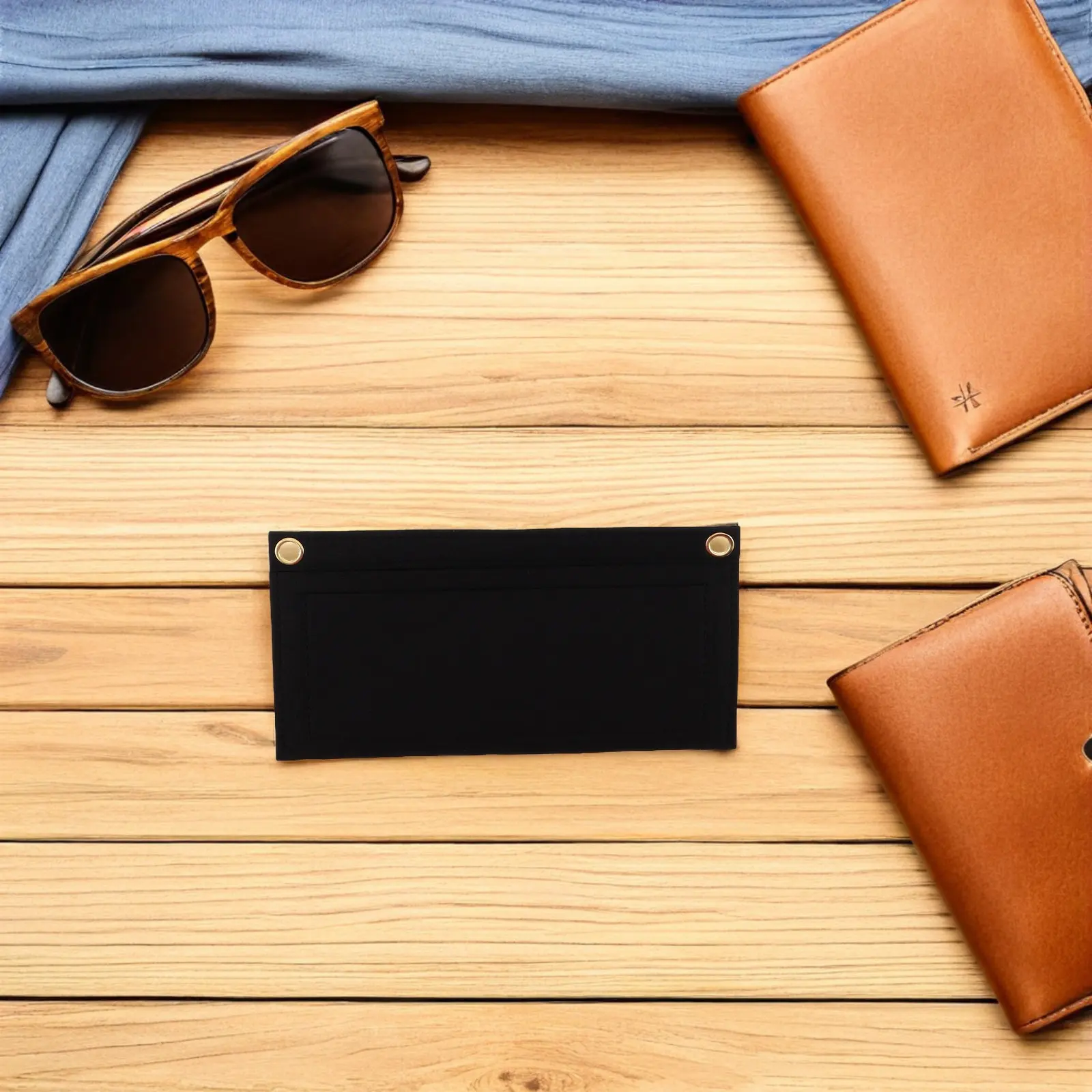 

5Pcs Felt Bag Insert Organizer Inner Purse Divider with Slots Wallet Organizer Pouch for Women Daily Commute and Travel