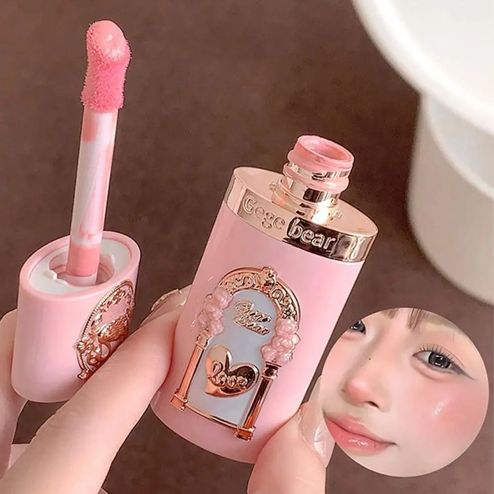 Fard à joues liquide rose Gege Bear, maquillage longue durée, fini mat, teinte nude abricot, fard à joues éclaircissant, rouge à lèvres, maquillage mignon