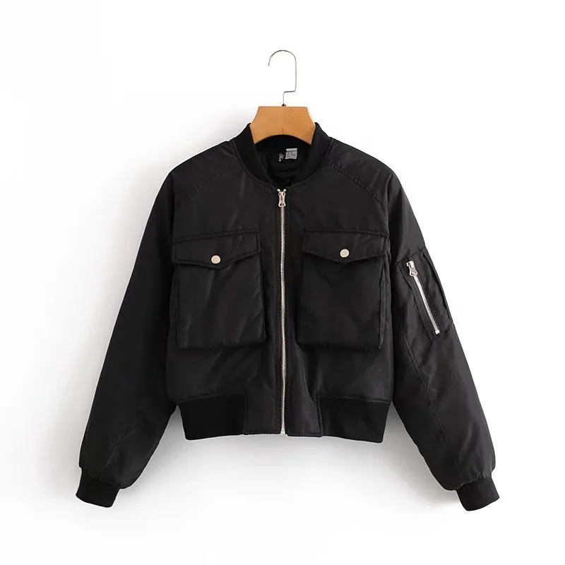 Cross-border 2024 autumn and winter European and American cross-border women's clothing street fashion pilot cotton jacket