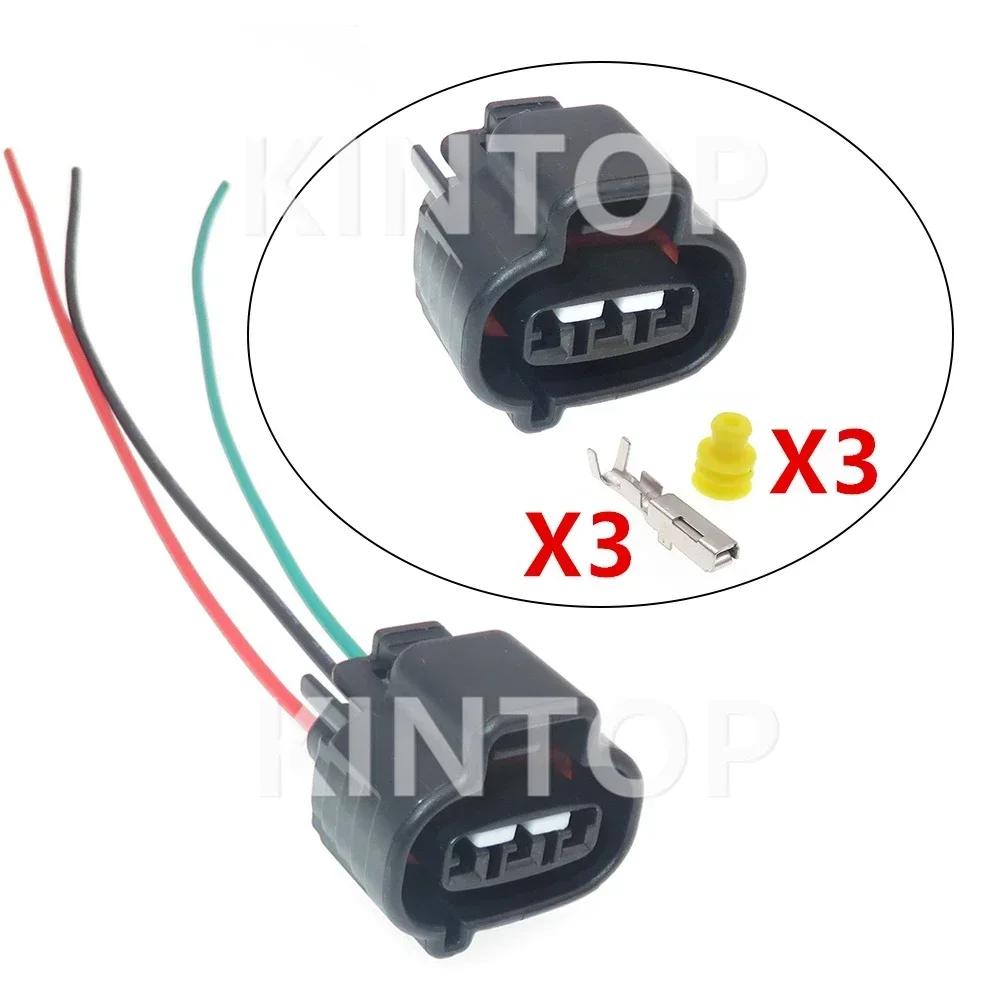 

1 Set 3 Pins Auto Wire Terminal Socket Automobile Waterproof Plug AC Assembly DS-BN-3F-GR 90980-11145 Car Electrical Connector