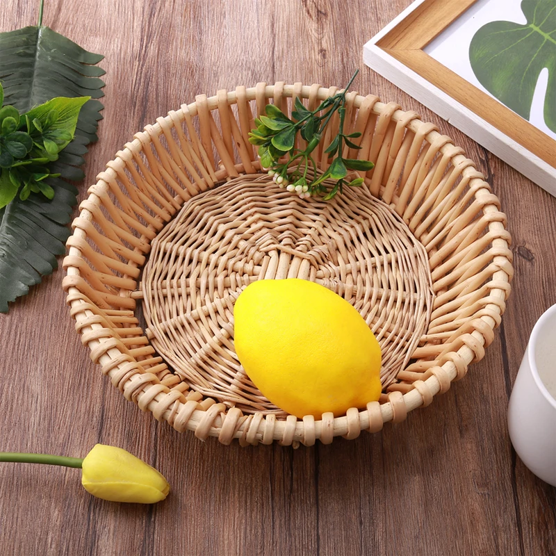 【CLEARANCE】Hand-Woven Basket, Wicker Basket, Food Serving Basket For Bread, Fruit, Vegetable Storage, Gift Basket