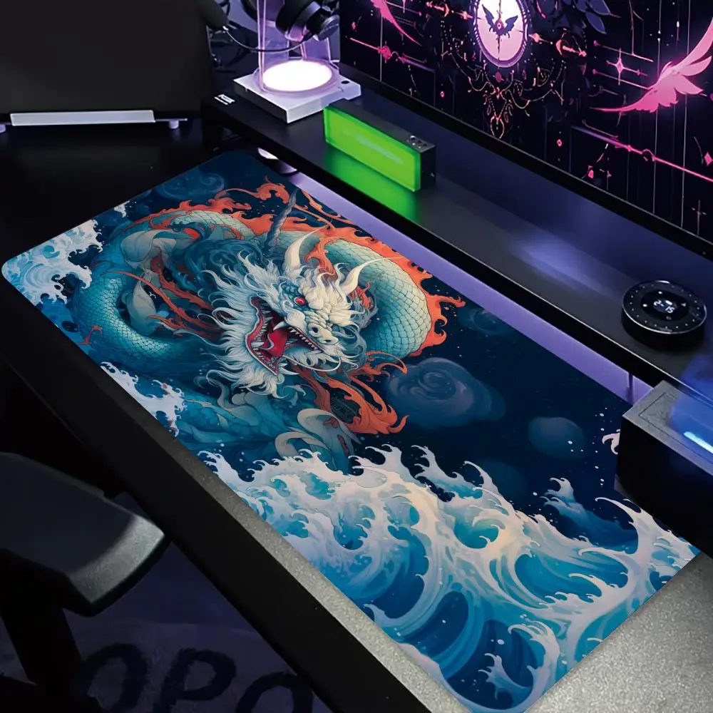 Modern Art Sea Dragon Illustration Design Mouse Pad Desk Mat Gaming pad pc accessories keyboard mousemat mauspad office rug