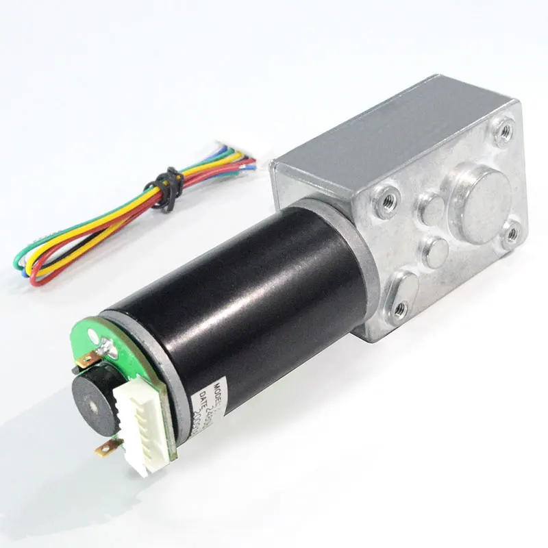 GW 5840 31ZY Encoder 12 24V 15W DC Brushed Worm Turbo Gear Motor Self lock Forward and Reverse 10 15 25 40 80 150 250 450RPM