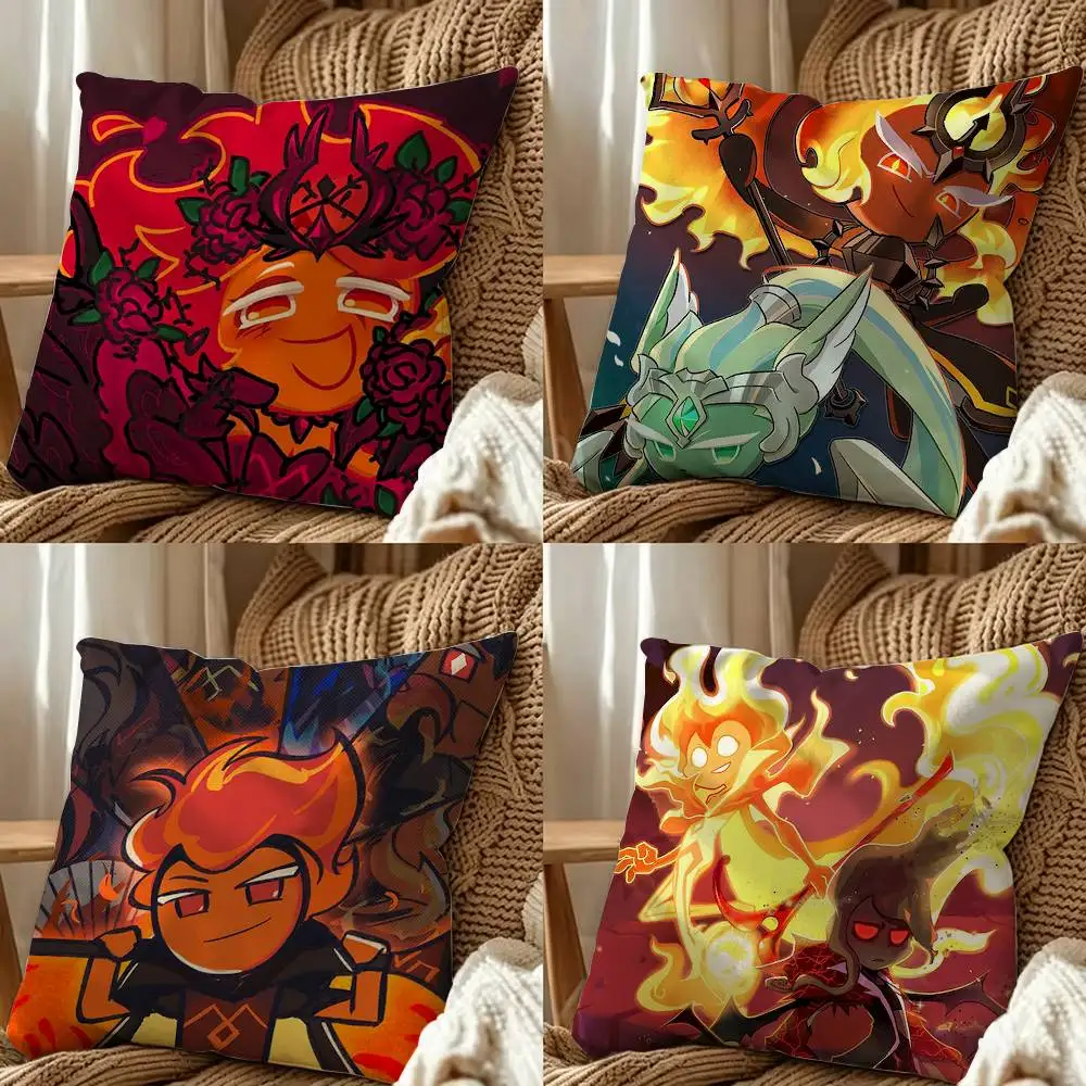 Fire S-Spirit Cookie Run Square Double-Sided Printed Pillow Case Sofa Cushion Cover Bedroom Bedside Decor