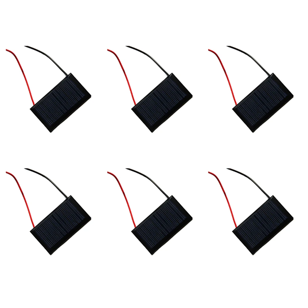 6 Solar Panels 5V 30mA Epoxy Coated with 15cm Leads for Rechargeable Battery Trickle Charging and Solar Prototypes