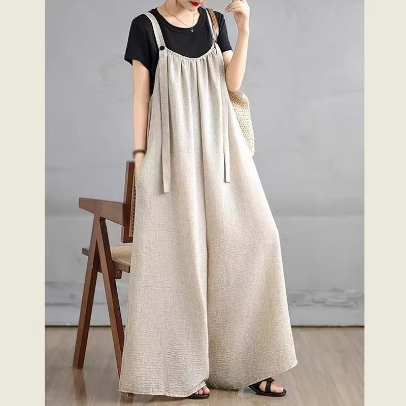 new-summer-women's-thin-wide-leg-strap-pants