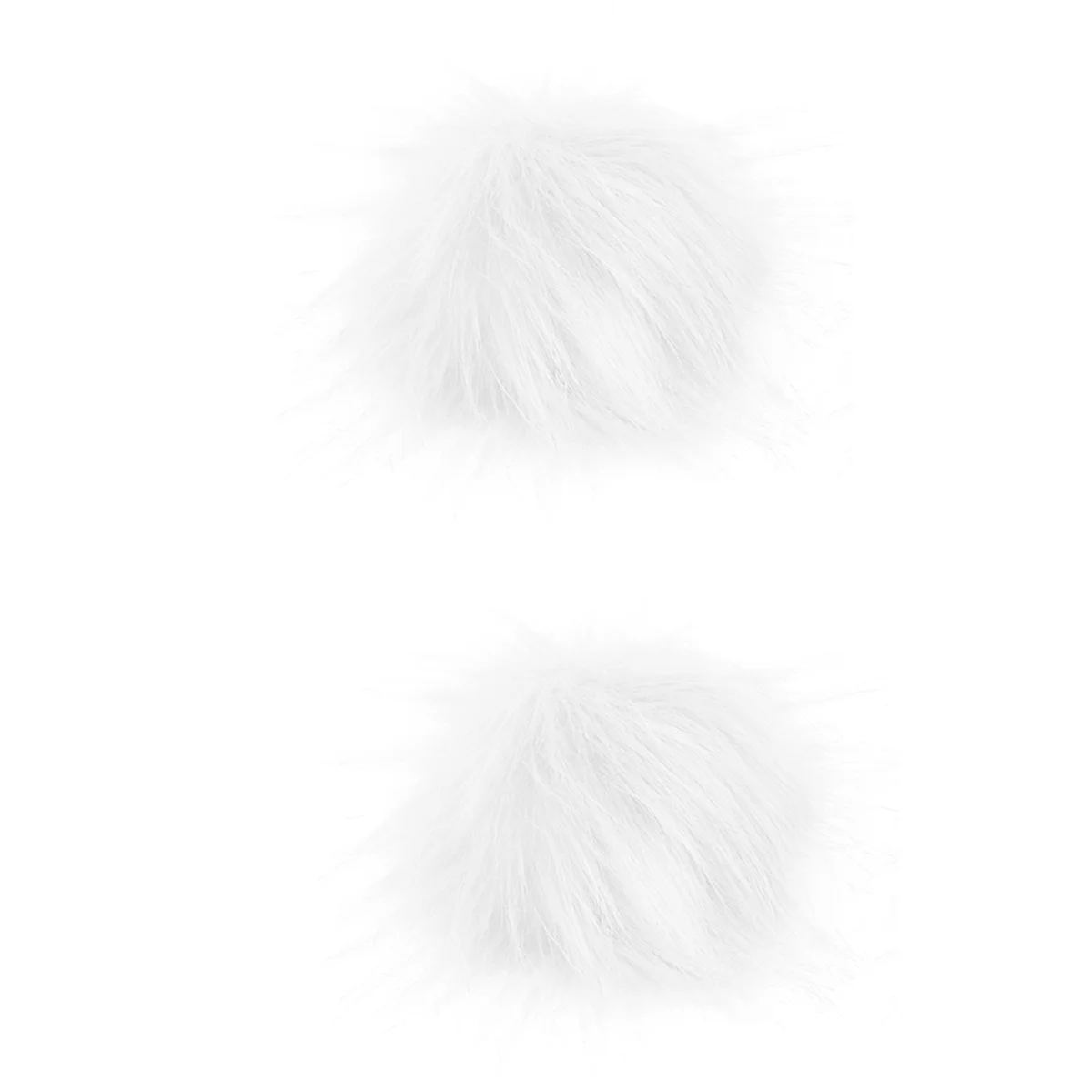 

2 Pcs Imitation Raccoon Fox Fur Ball Eye-catching Decoration Decorative Artificial Bag Clothing White Hats Adornment