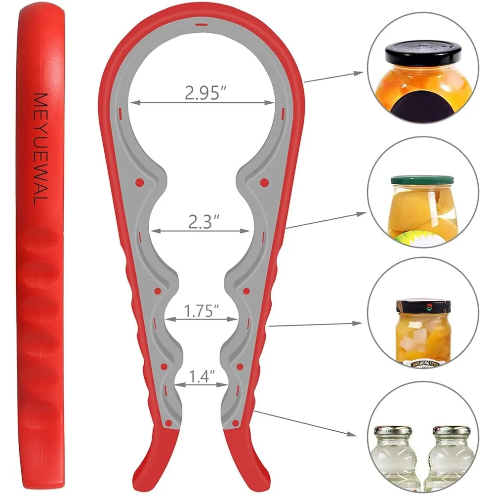 Jar Opener for Weak Hands 5 in 1 Multi Function Can Opener Bottle Opener Kit with Non Slip Silicone Handle
