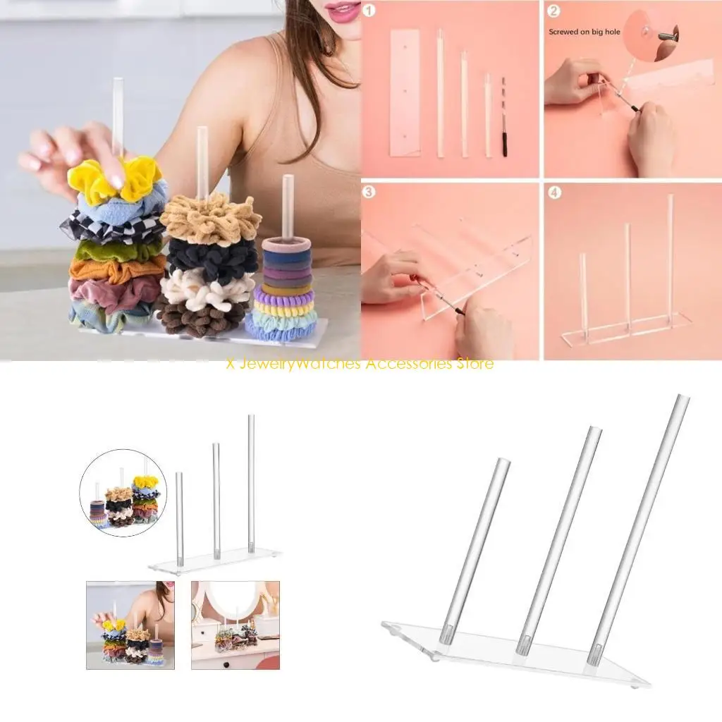 

31KD Hair Tie Holder Jewelry and Accessory Stand Elegant Headband Storage Stand Chain Jewelry Holder for Dressing Table